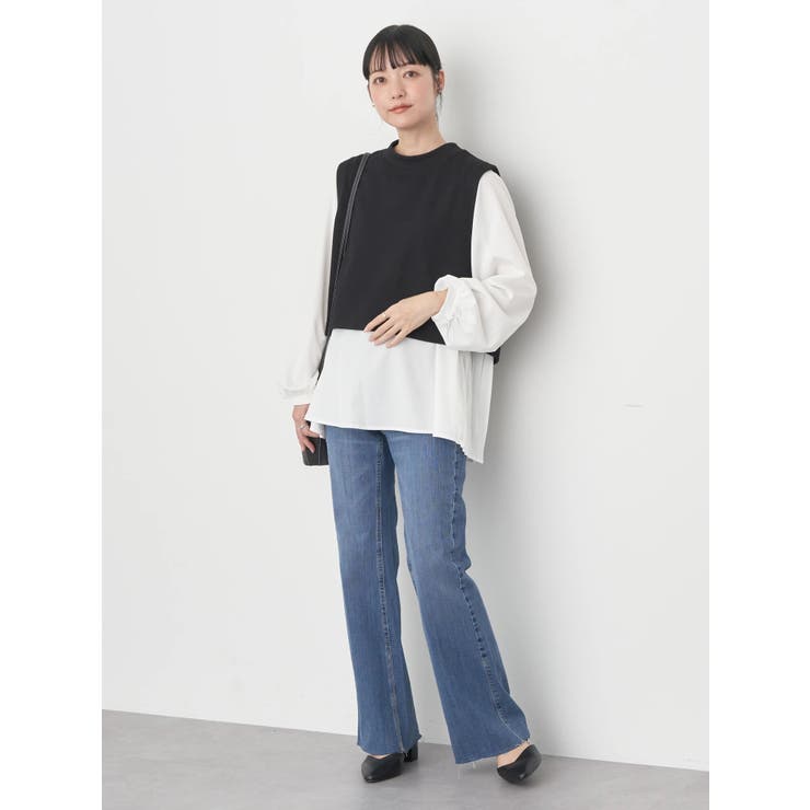 SET2点ベスト+バックプリーツブラウス | earth music&ecology  | 詳細画像11 