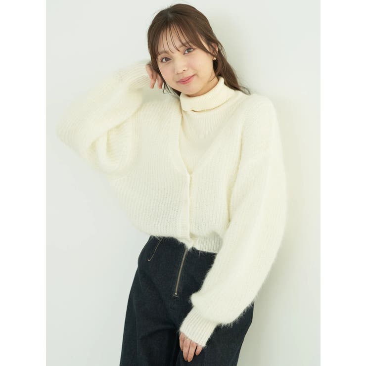 美品♡IENA CURRENTAGE レーシーポロ ねこ毛ライク2wayボレロ[品番：EMEW0042209]｜earth music&ecology