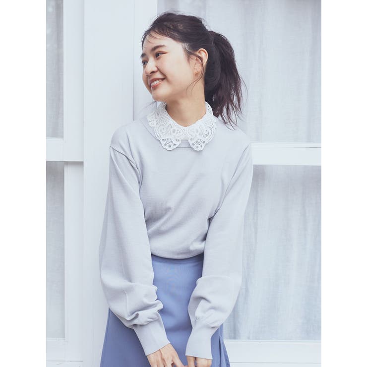 襟付きニットプルオーバー | earth music&ecology  | 詳細画像3 