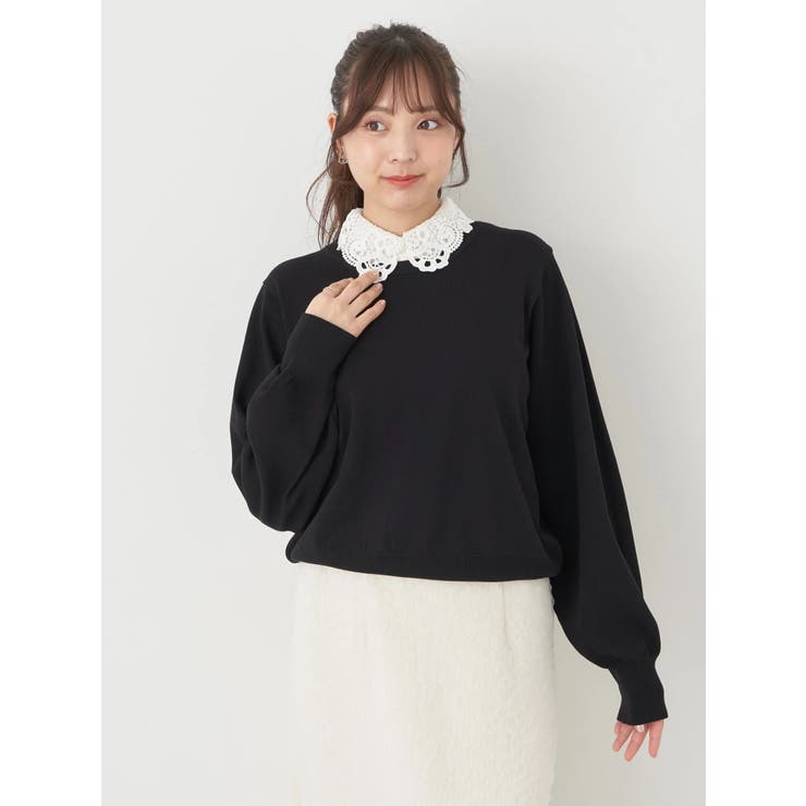 襟付きニットプルオーバー | earth music&ecology  | 詳細画像7 