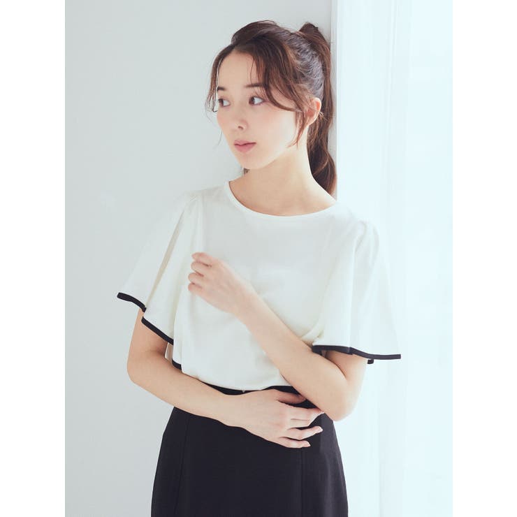 パイピングフレアスリーブカットソー | earth music&ecology  | 詳細画像2 