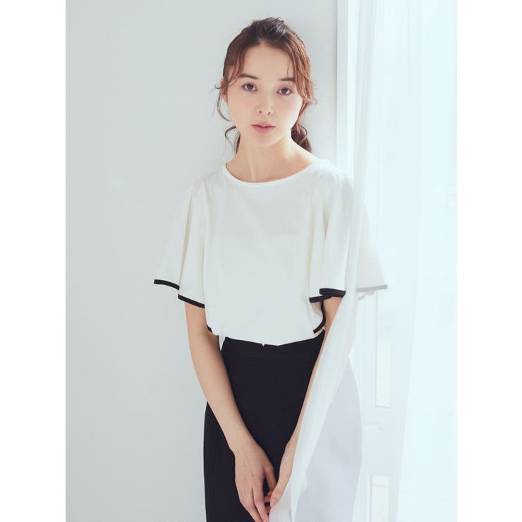 パイピングフレアスリーブカットソー | earth music&ecology  | 詳細画像4 