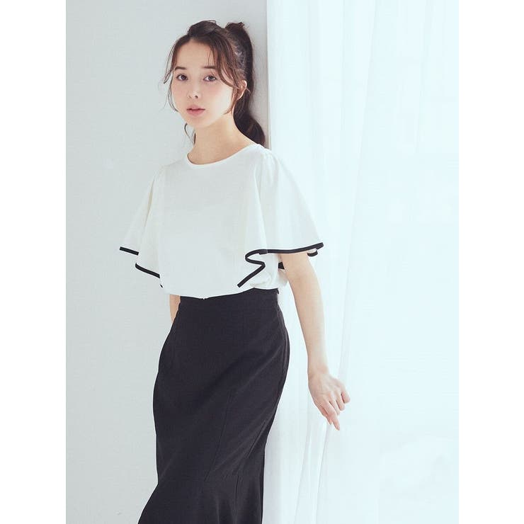 パイピングフレアスリーブカットソー | earth music&ecology  | 詳細画像9 