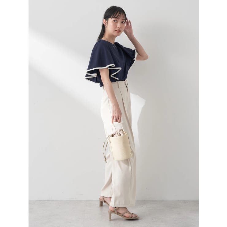 パイピングフレアスリーブカットソー | earth music&ecology  | 詳細画像15 