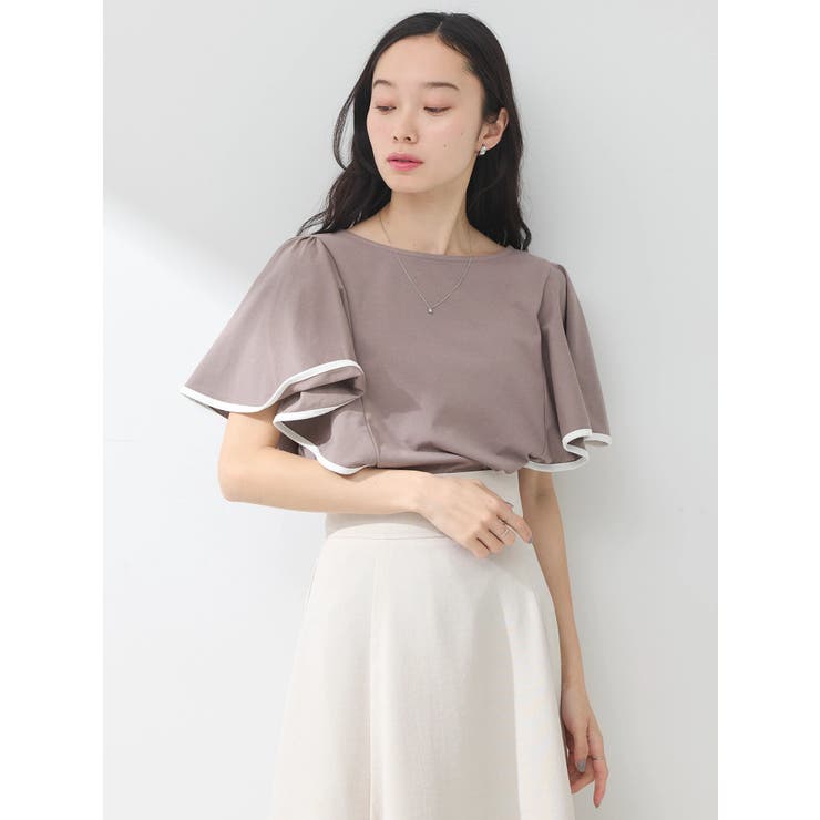 パイピングフレアスリーブカットソー | earth music&ecology  | 詳細画像18 