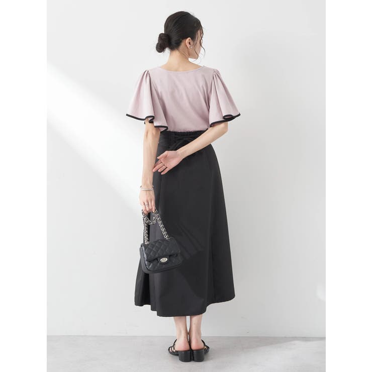 パイピングフレアスリーブカットソー | earth music&ecology  | 詳細画像25 