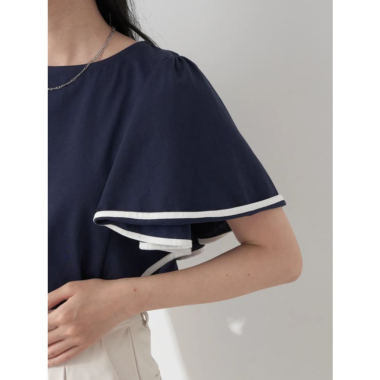 パイピングフレアスリーブカットソー | earth music&ecology  | 詳細画像29 