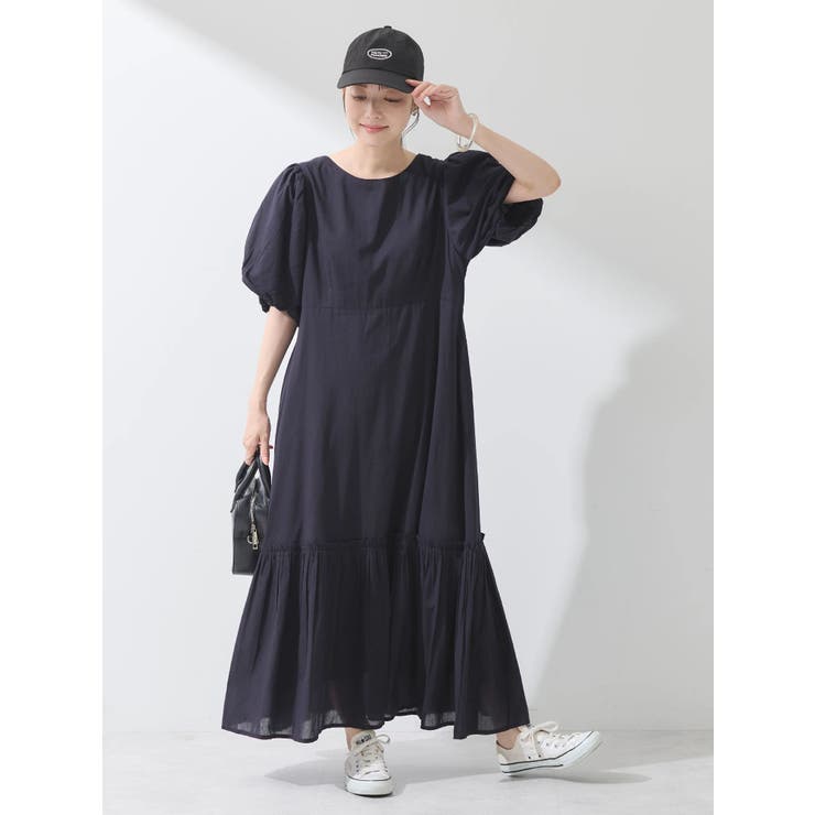 コットンボイルパフスリーブワンピース[品番:EMEW0044362 コットンボイルパフスリーブワンピース[品番:EMEW0044362