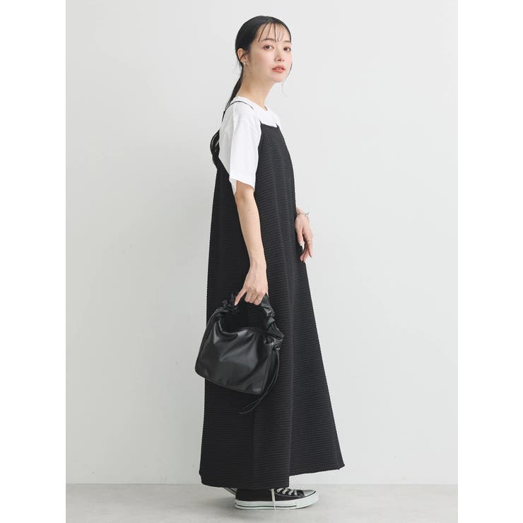 UNTITLED【未使用】フェザーリーフ柄ワンピース　キャミ付き UNTITLED【未使用】フェザーリーフ柄ワンピース キャミ付き
