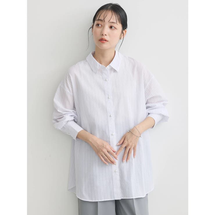 美品　パールボタンオーバーシャツ パールボタンオーバーシャツ[品番：EMEW0043733]｜earth music&ecology