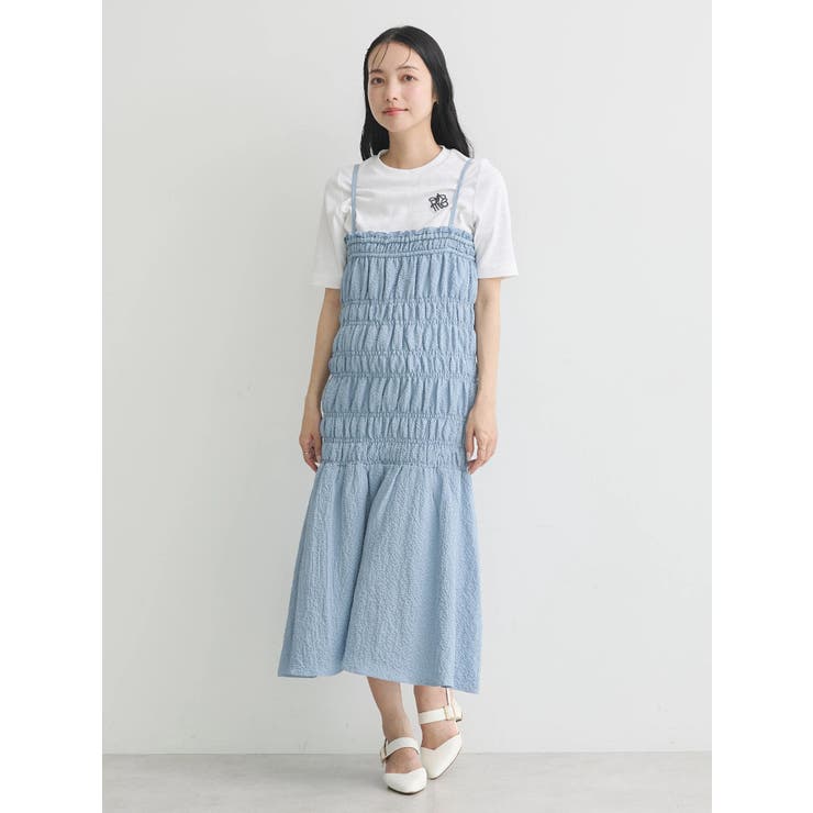 2wayシャーリングキャミワンピース | earth music&ecology  | 詳細画像9 