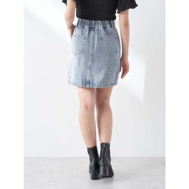 ビジューデニムミニスカート | earth music&ecology  | 詳細画像4 