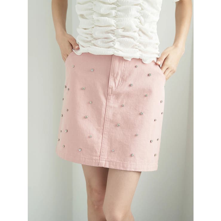 ビジューデニムミニスカート | earth music&ecology  | 詳細画像8 