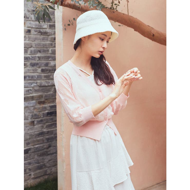 花柄シアーカーディガン[品番：EMEW0044021]｜earth music&ecology  