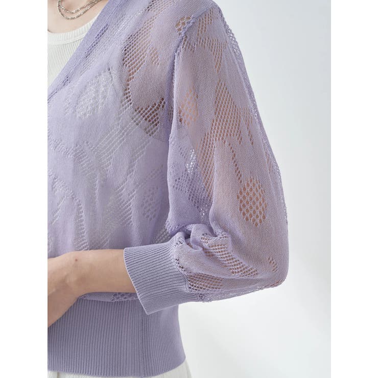 花柄シアーカーディガン[品番：EMEW0044021]｜earth music&ecology 