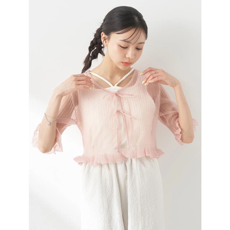 シアーラメフリルカーディガン | earth music&ecology  | 詳細画像8