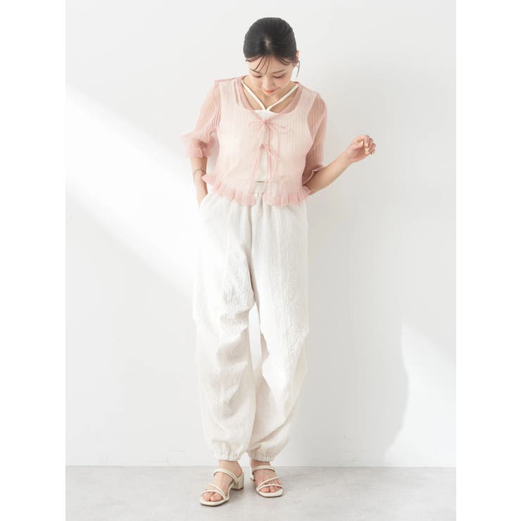 シアーラメフリルカーディガン | earth music&ecology  | 詳細画像11