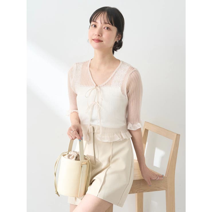 シアーラメフリルカーディガン | earth music&ecology  | 詳細画像12