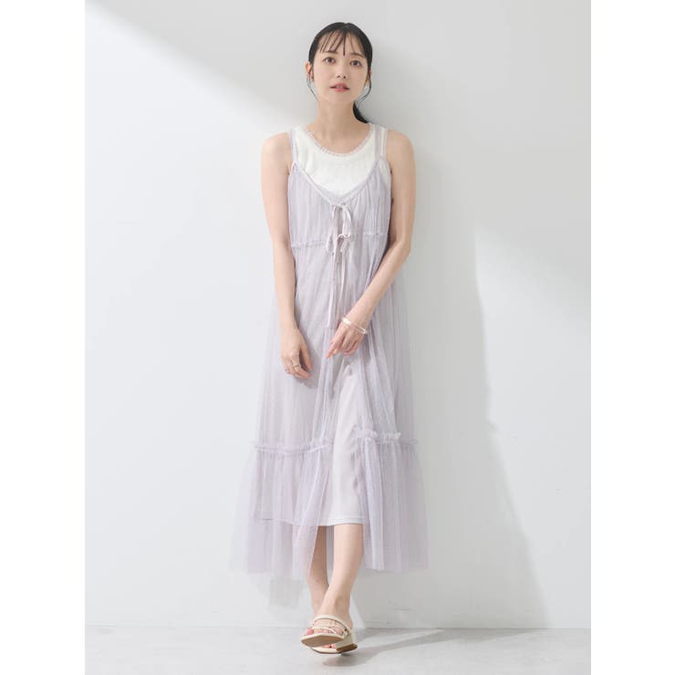 ドットチュールキャミワンピース | earth music&ecology  | 詳細画像7 