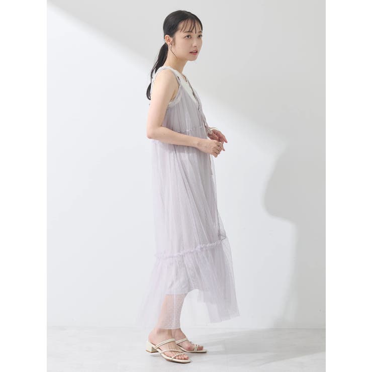 ドットチュールキャミワンピース | earth music&ecology  | 詳細画像8 