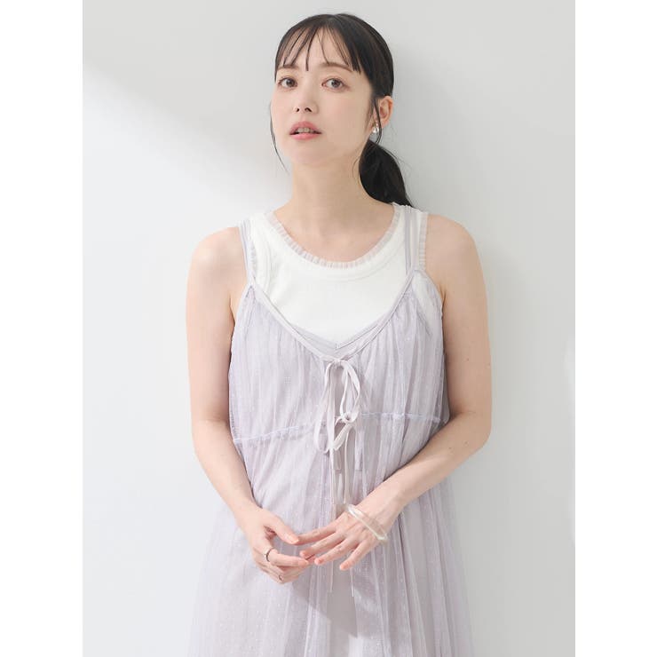 ドットチュールキャミワンピース | earth music&ecology  | 詳細画像10 