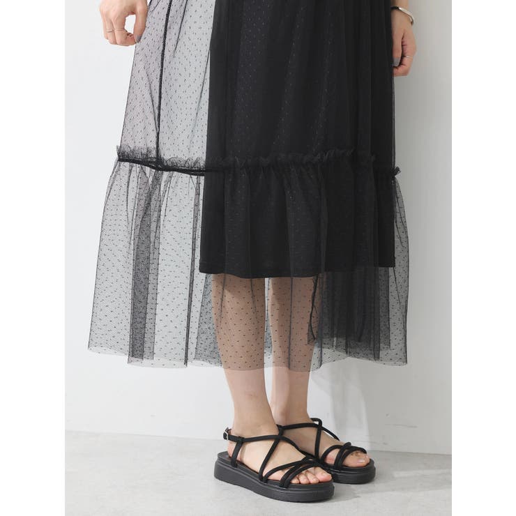 ドットチュールキャミワンピース | earth music&ecology  | 詳細画像12 