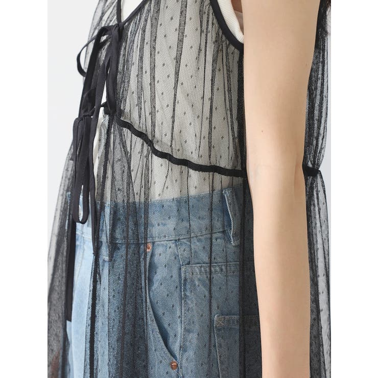ドットチュールキャミワンピース | earth music&ecology  | 詳細画像15 