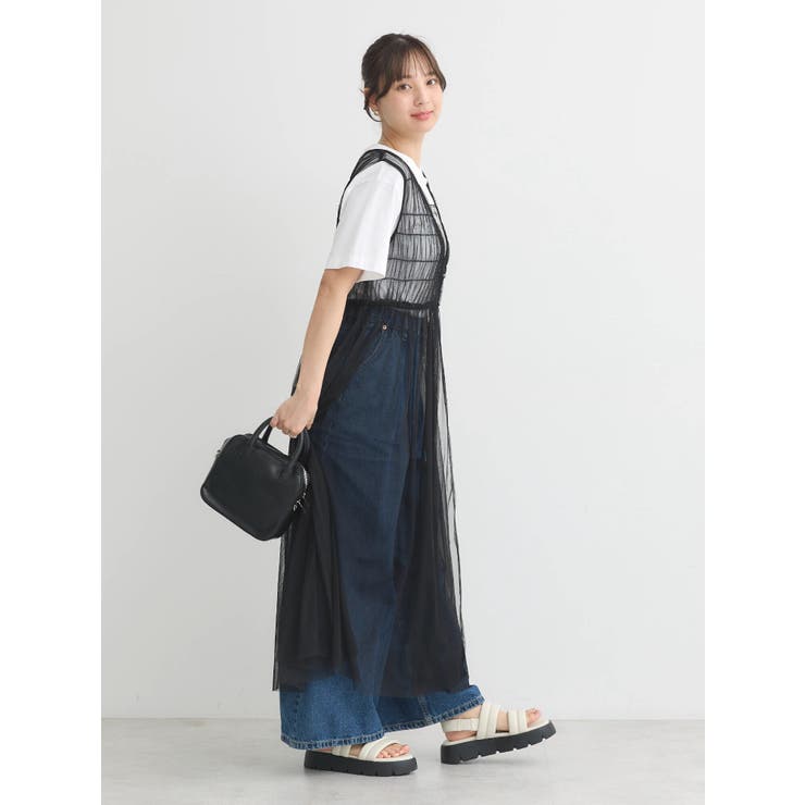 シャーリングチュールワンピース | earth music&ecology  | 詳細画像8 