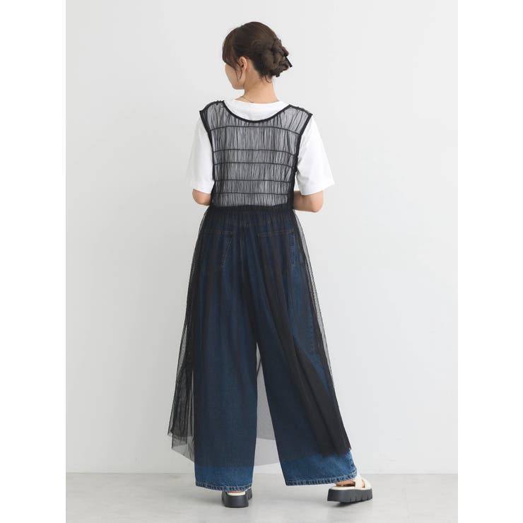 シャーリングチュールワンピース | earth music&ecology  | 詳細画像9 