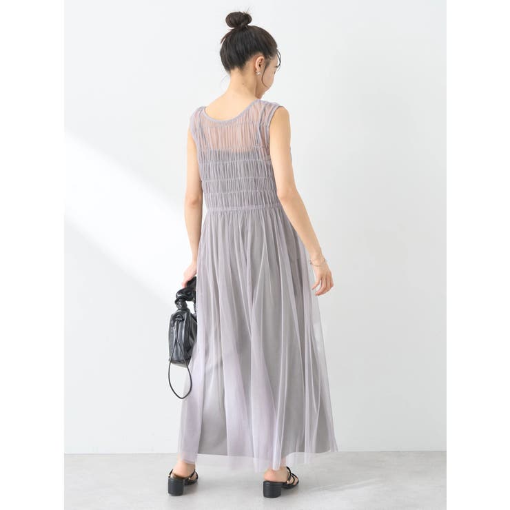 シャーリングチュールワンピース | earth music&ecology  | 詳細画像12 