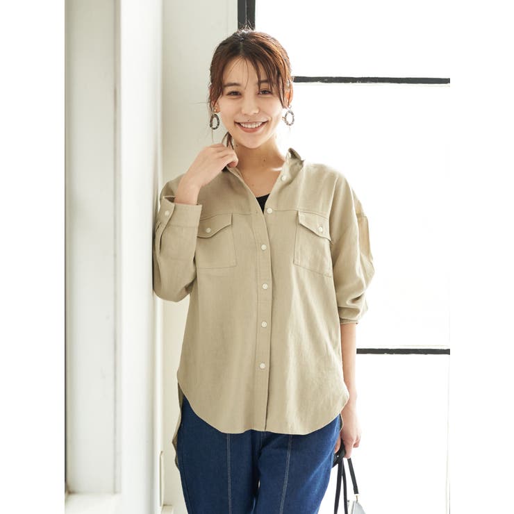リネン両ポケットシャツ | Green Parks  | 詳細画像8 