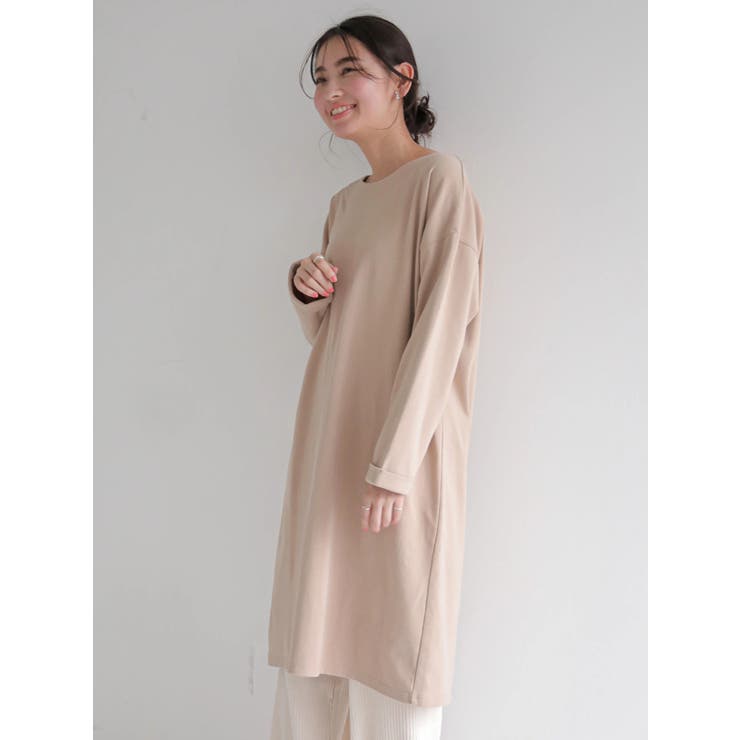 ベージュ | ・furry rate センタースリットチュニック | Green Parks 