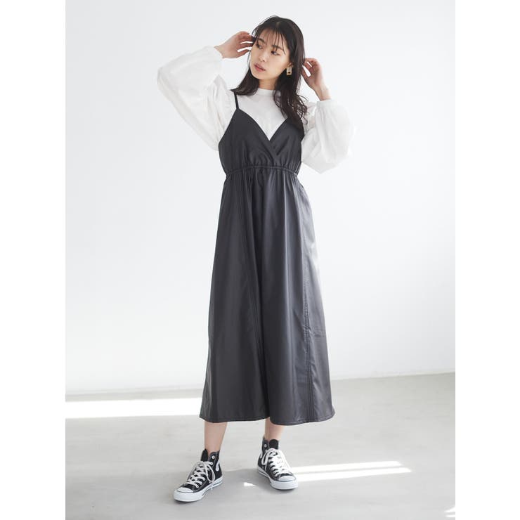 Elencare Dueフェイクレザーキャミワンピース 品番 Grpw Green Parks グリーンパークス のレディースファッション通販 Shoplist ショップリスト