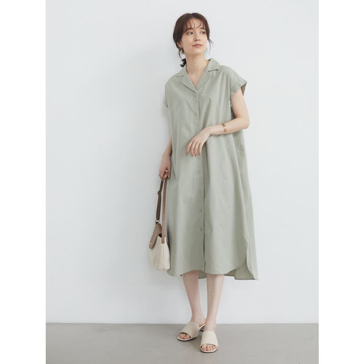ベルギーリネンブレンド 開襟ワンピース 品番 Grpw Green Parks グリーンパークス のレディースファッション通販 Shoplist ショップリスト