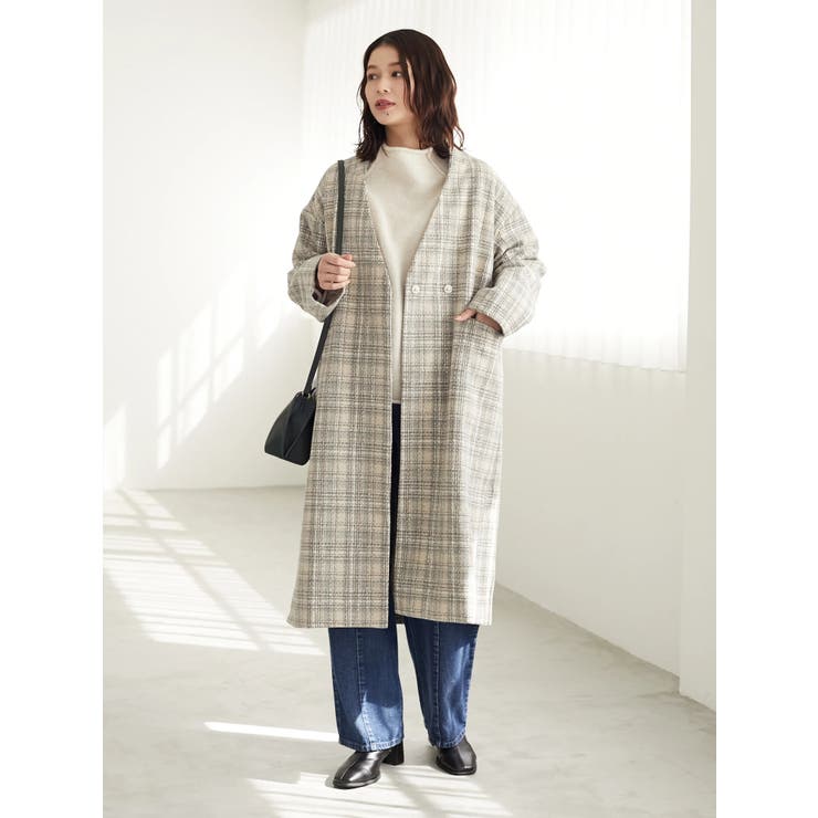 ELENCARE DUE チェックロングコート[品番：GRPW0032165]｜Green Parks