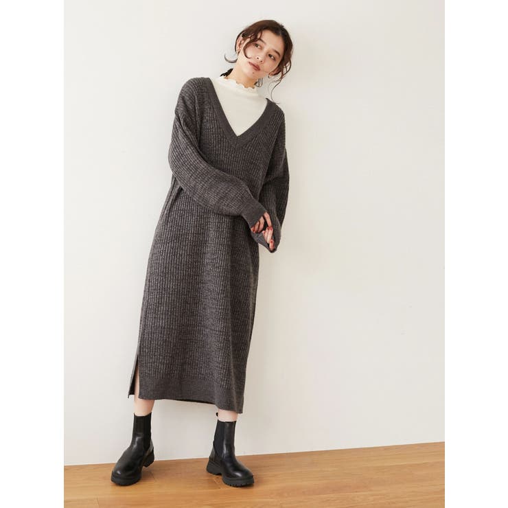 Sugar Spoon Vネックニットワンピース 品番 Grpw Green Parks グリーン パークス のレディースファッション通販 Shoplist ショップリスト