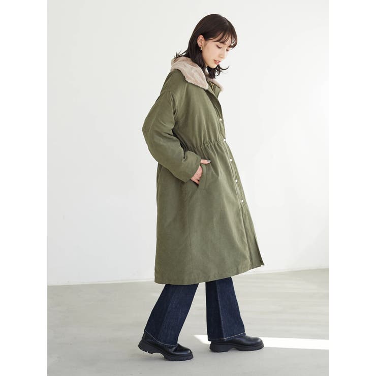 ELENCARE DUE ナカワタモッズコート[品番：GRPW0032468]｜Green