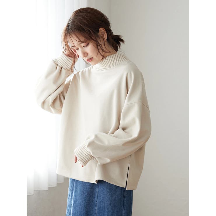 ELENCARE DUEスエードポンチプルオーバー[品番：GRPW0032202]｜Green