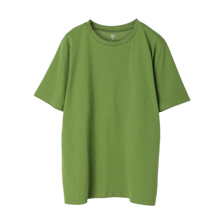 45R コットン クルーネック Ｔシャツ グリーン 汗染み防止 クルーネックTシャツ[品番：GRPW0034598]｜Green