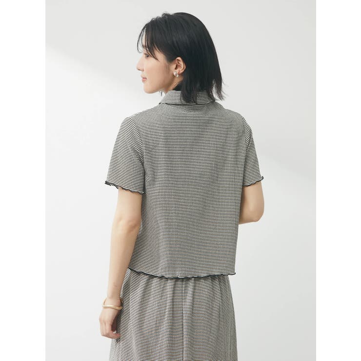 Green Parks WEARS ギンガムチェックレース付フレアブラウス B