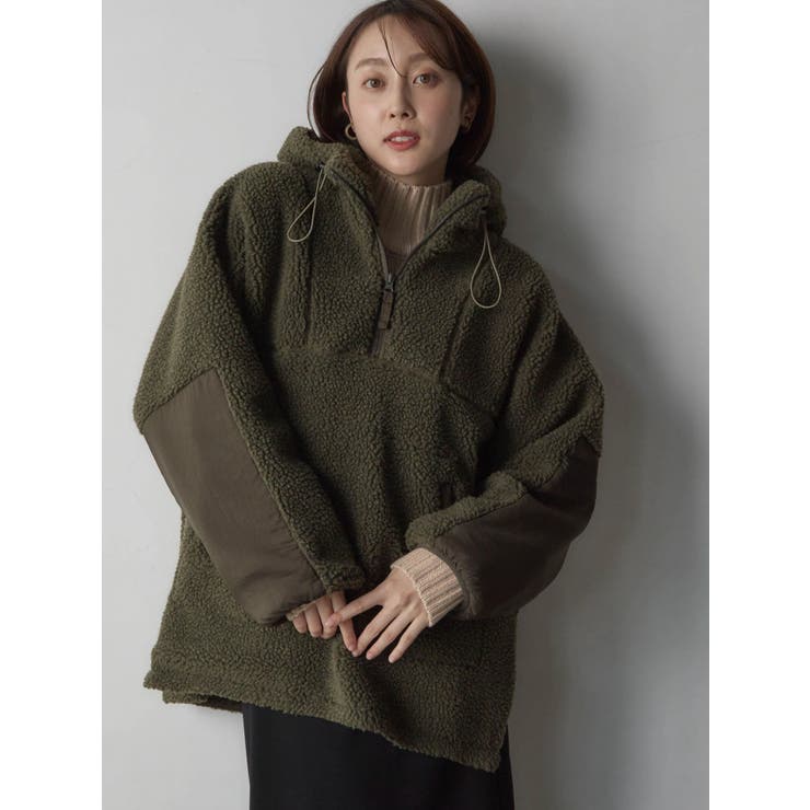 【上品】 ハーフジップボアブルゾン[品番：GRPW0036806]｜Green Parks ジャケット・アウター