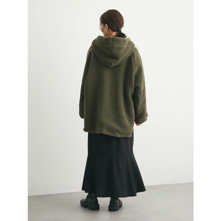 ハーフジップボアブルゾン[品番：GRPW0036806]｜Green Parks