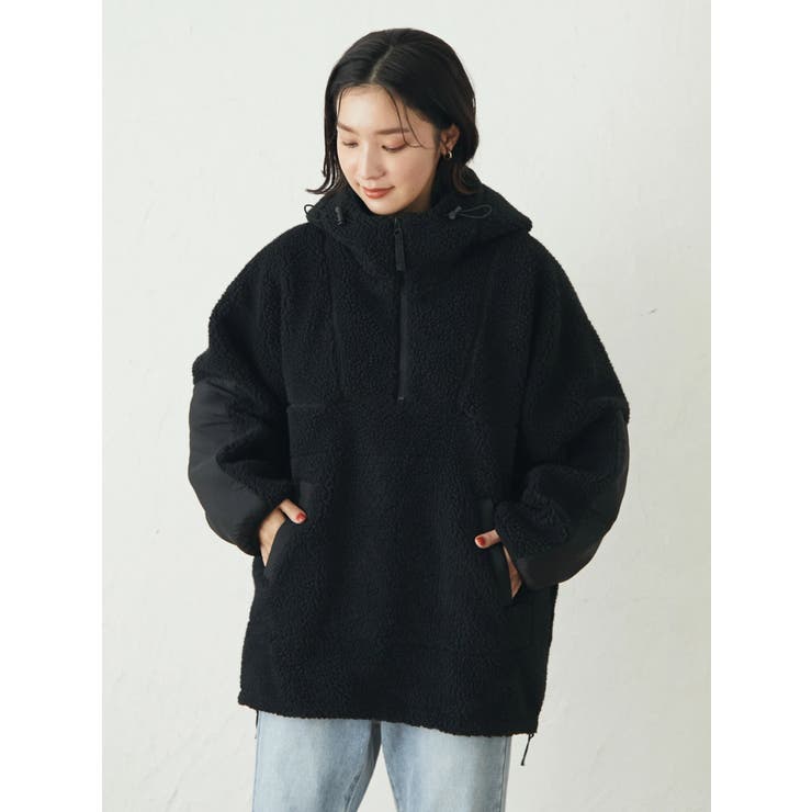 ハーフジップボアブルゾン[品番：GRPW0036806]｜Green Parks