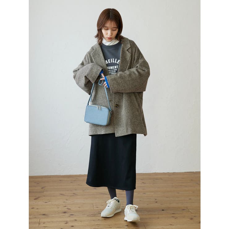 ELENCARE DUE ヘリンボーンミドルコート[品番：GRPW0037434]｜Green