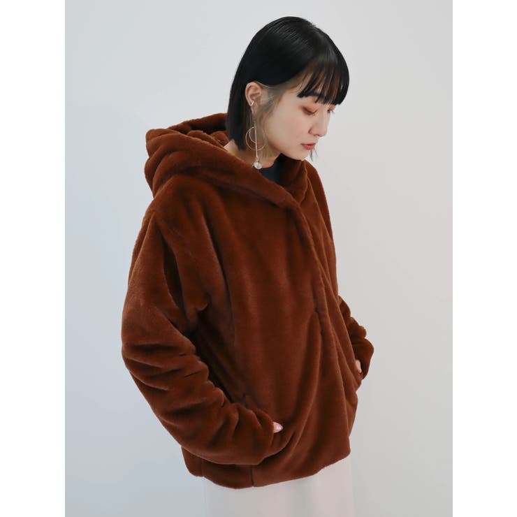 Double Flags フラッフィーフードコート[品番：GRPW0037623]｜Green