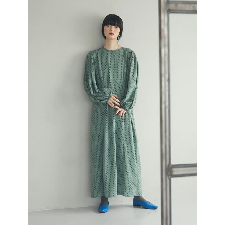 a.ドット柄ペチ付きギャザーワンピース[品番：GRPW0037005