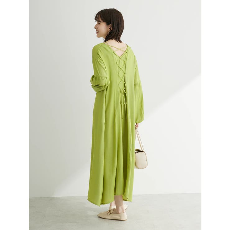 furry rate バックレースアップワンピース[品番：GRPW0038552]｜Green 