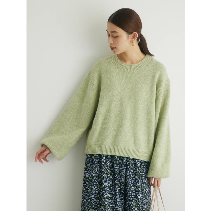 Petit Fleur ミックスニットプルオーバー[品番：GRPW0038013]｜Green 