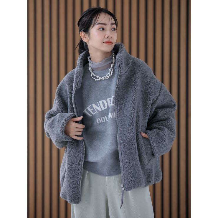 スタンドカラーボアブルゾン[品番：GRPW0041910]｜Green Parks