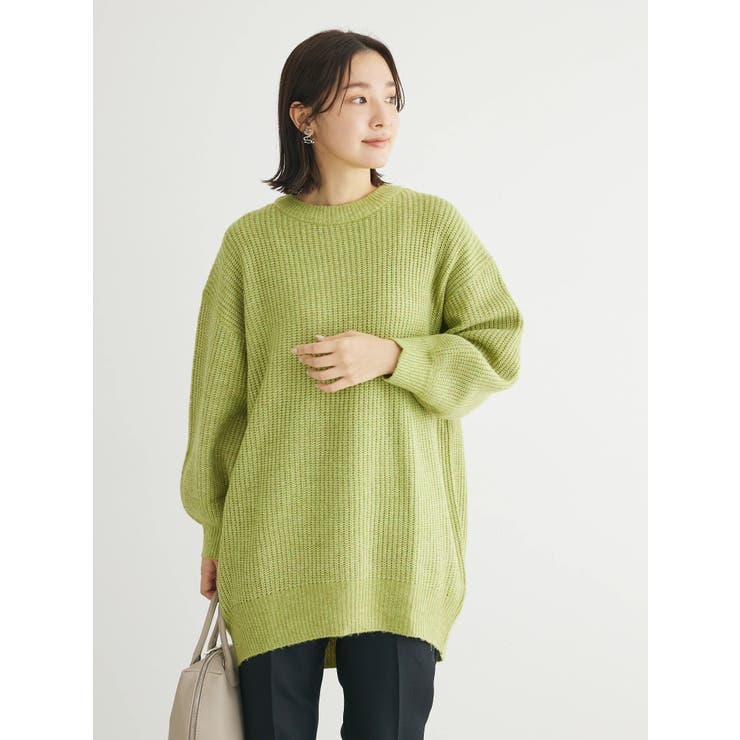 MIX畦ニットチュニック[品番：GRPW0042142]｜Green Parks （グリーン